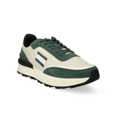 BASKETS TOMMY JEANS TJW TECH RUNNER ESS HOMME VERT